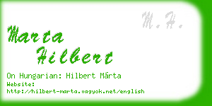 marta hilbert business card